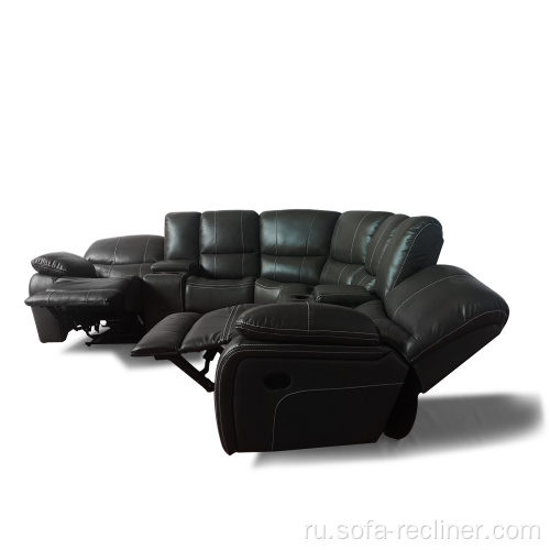 Новый стиль кожаный секционные кресла Угловой диван